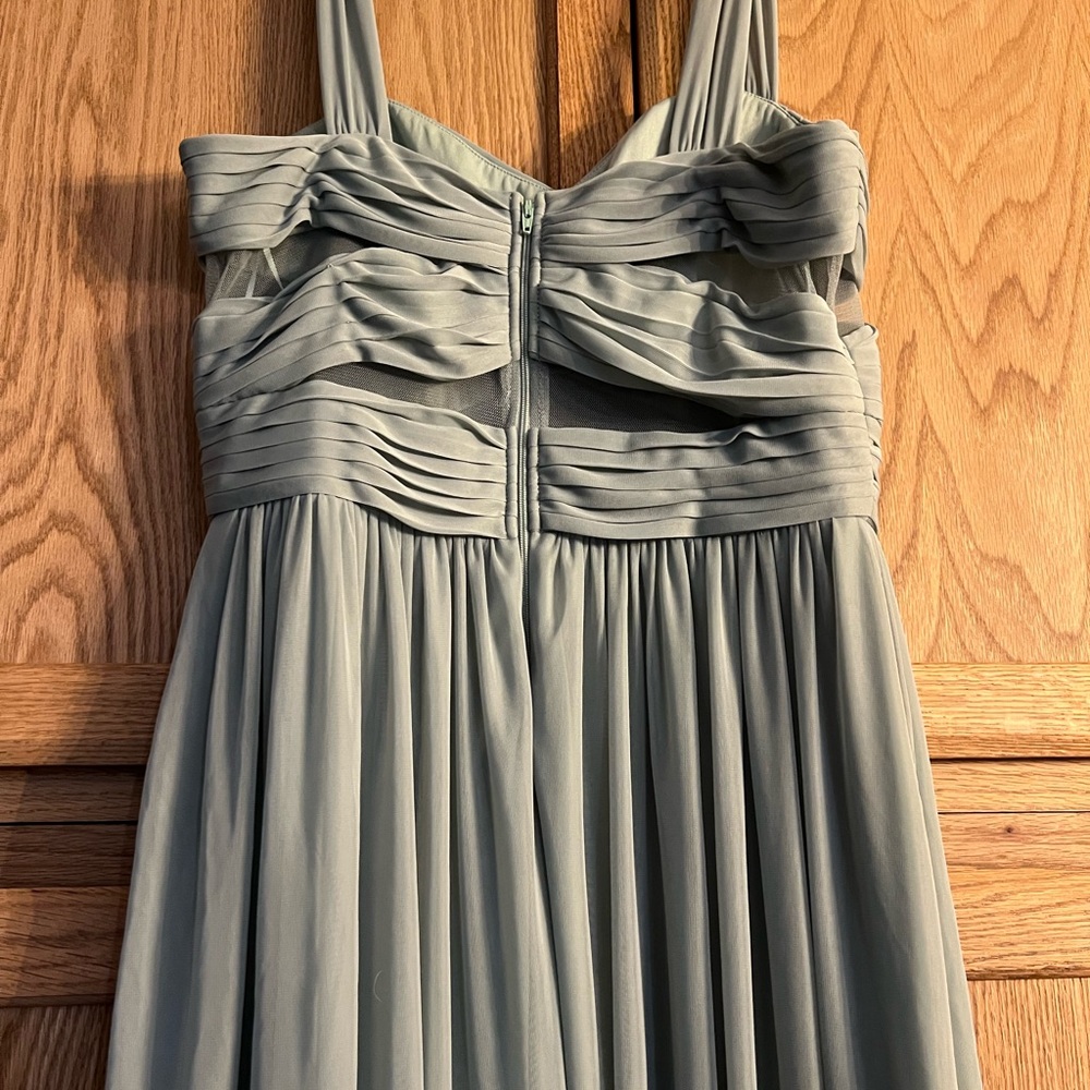 Elegant Pleated Gray Dress